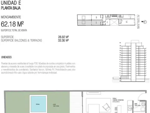 Departamento en Venta de Monoambiente