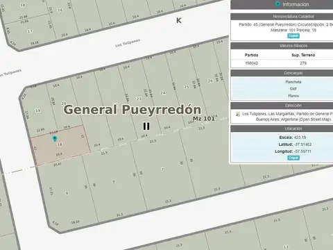 Terreno en Venta 23  mts Fondo