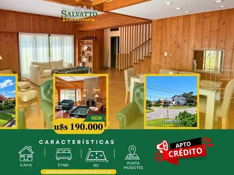 Chalet de Estilo en esquina a 1 cuadra del mar, APTO CREDITO