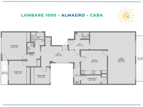 Lambaré 1000, Piso 7