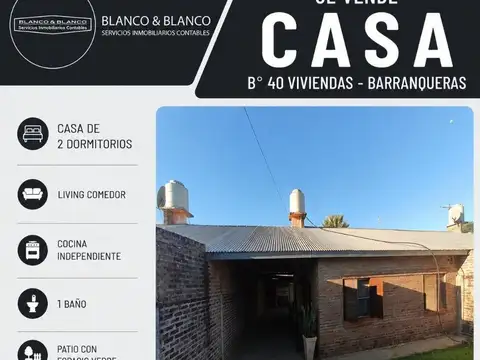 Pje Fortin Warnes-Barranqueras. Casa 2 Dormitorios