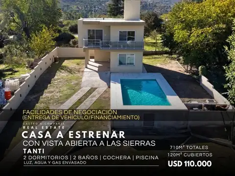 Venta Casa Premium De 2 Dormitorios Y Piscina A Estrenar Con Vista A Las Sierras – Tanti