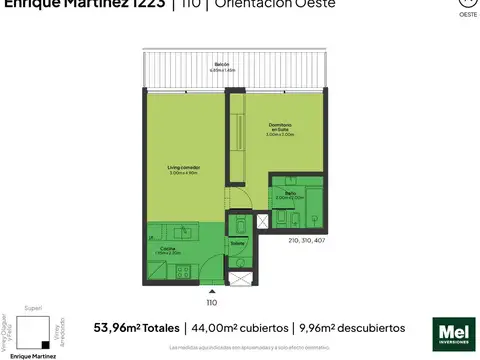 General Enrique Martínez 1200, Piso 1°