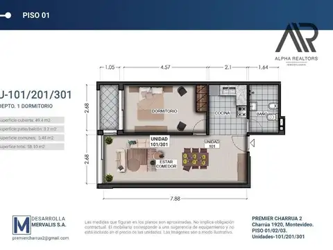 Departamento en Venta en Cordon , USD 126.900