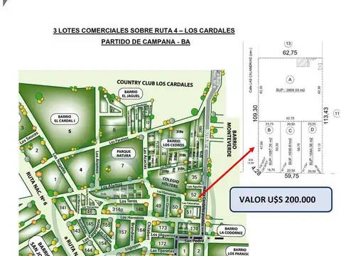 Terreno comercial en Alto los Cardales
