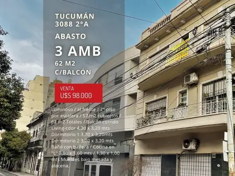 Dto 3 Amb c/ Balcón - Próximo Al Shopping Abasto