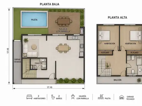 Casa Monoambiente con 1 baño