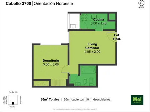 Cabello 3700, Piso 2