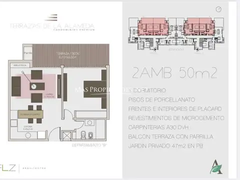 Venta Departamento con jardín privado en La alameda 1 Dormitorio Canning