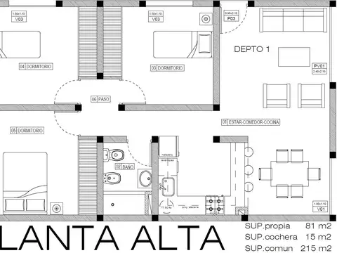 Departamento 3 Dorm