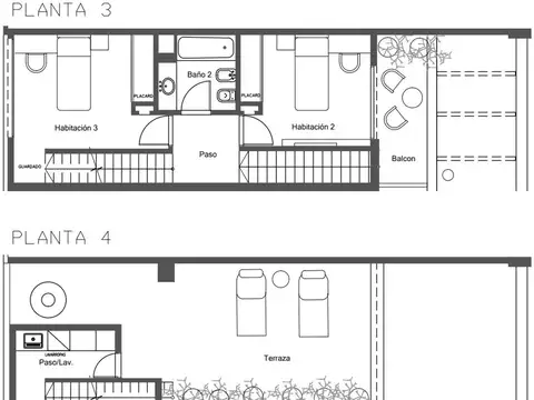Depto Tipo Casa 5 ambientes con 2 baños