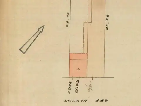 Terreno en Venta 25  mts Fondo