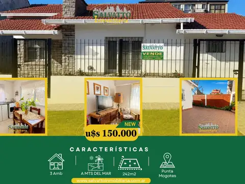 Chalet reciclado a metros del mar en Punta Mogotes