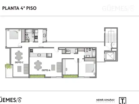 Departamento en el emprendimiento GUEMES 103