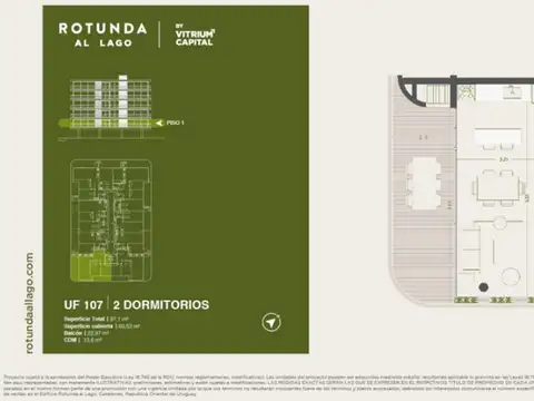 Departamento en Venta de 2 dormitorios