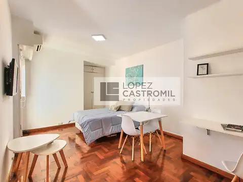 IMPECABLE MONOAMBIENTE! Amplio! Muy luminoso! Todo a nuevo! AMOBLADO Y EQUIPADO! ÚNICO! OPORT!