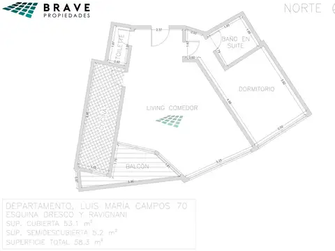 Departamento en Venta de 2 ambientes