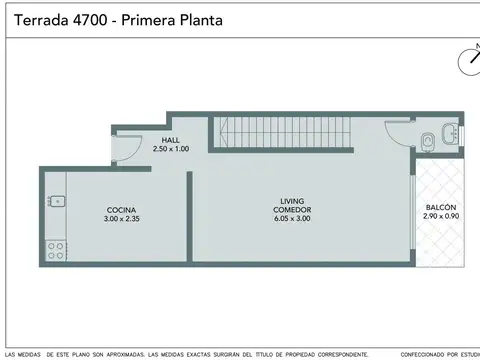 Depto Tipo Casa 3 ambientes con 2 baños