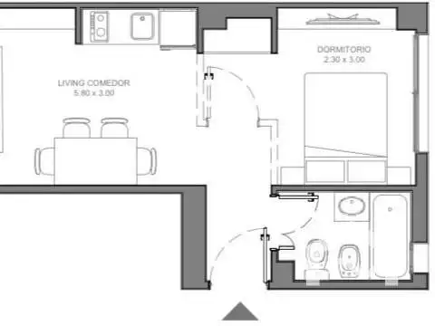 Departamento en Venta de 1 dormitorio
