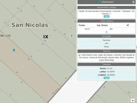 Terreno en Venta en San Nicolas De Los Arroyos, USD 25.000