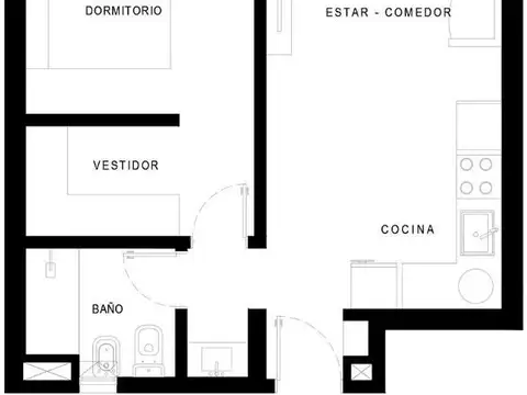 Departamento en Venta de 1 dormitorio