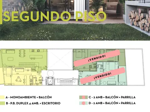 Departamento 4 ambientes con 2 baños