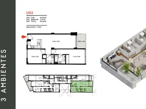 Departamento en Venta Apto profesional