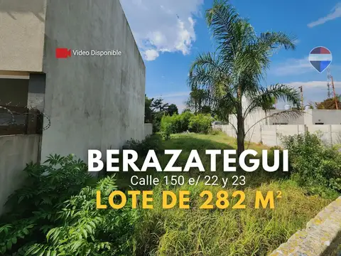 Lote en venta, en calle 150 Berazategui, de 282 m²