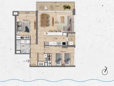 VENTA Apartamento 2 dormitorios Lago Calcagno