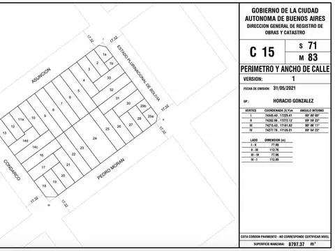 Terreno en Venta 34  mts Fondo