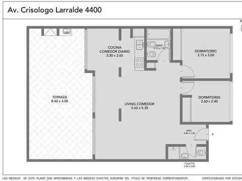 Departamento en Venta de 2 dormitorios