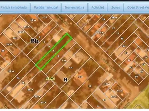 Terreno en Venta 7  mts Frente