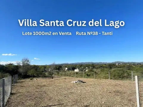 Lote plano en venta 1.000 m² en Villa Santa Cruz del Lago, Tanti