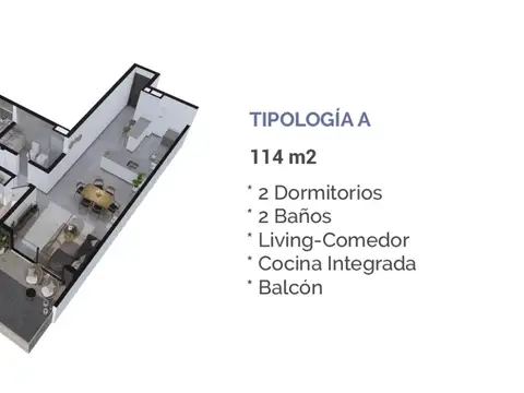 Departamento en Venta de 3 ambientes