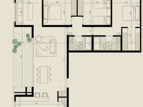 Departamento en Venta de 3 dormitorios