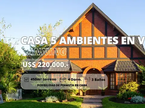 CASA 5 AMBIENTES EN VENTA EN CANNING APTO CREDITO