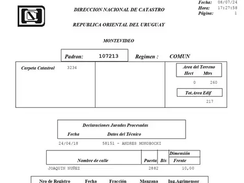 Terreno en Venta en Punta Carretas, USD 420.000