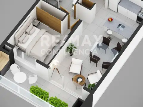 Departamento 3 ambientes con 1 baño