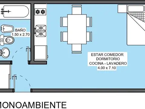 Departamento Monoambiente con balcón en Saavedra