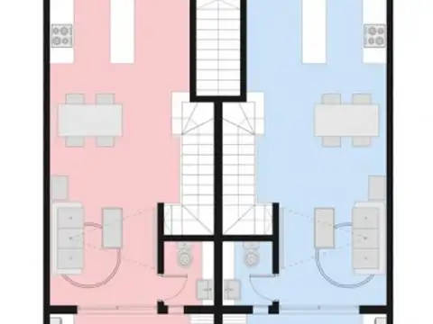 Depto Tipo Casa 3 ambientes con 2 baños