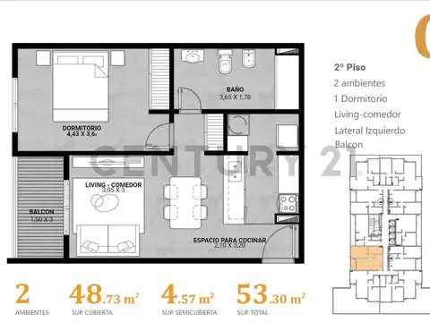 Departamento en Venta de 2 ambientes