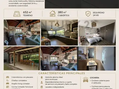 Casa en venta El Rodeo – 3 dorm + dependencia – pileta y cochera x4