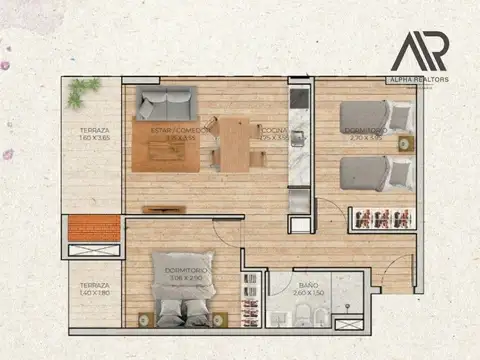 Departamento en Venta de 1 dormitorio