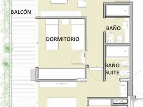 Departamento 3 ambientes con 2 baños