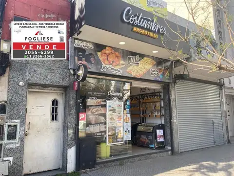 Terreno en Venta 9  mts Frente
