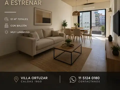 Venta Departamento 2 ambientes a estrenar en Villa Ortuzar