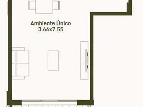 Departamento Monoambiente con 1 baño
