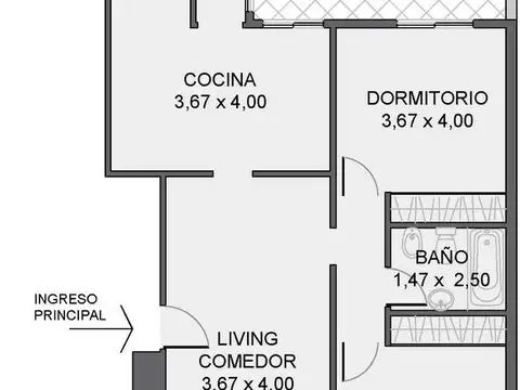 Departamento 6 ambientes con 2 baños