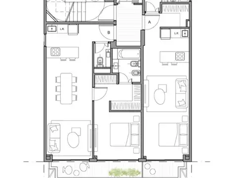 Departamento Monoambiente con 1 baño