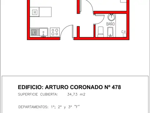 Departamento en Venta de 2 ambientes